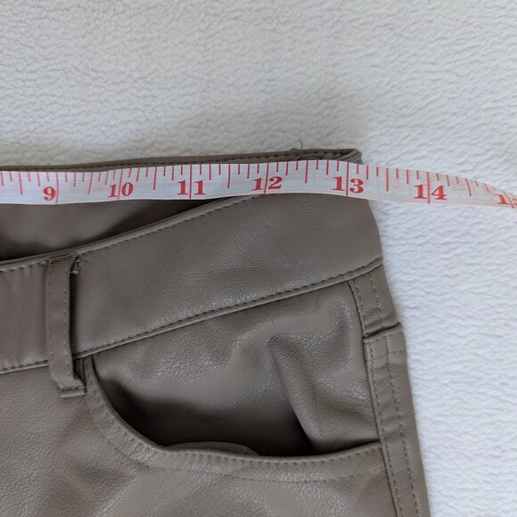 H&M Faux Leather Pants Brown Taupe Size 4 Skinny - Picture 4 of 14
